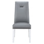 [SET OF 2] Moon Grey Upholstered Dining Chairs