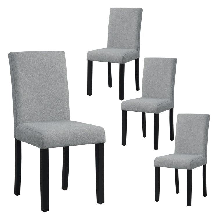 [SET OF 4] Upholstered Kitchen Dinette Chairs with Wood Frame