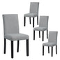 [SET OF 4] Upholstered Kitchen Dinette Chairs with Wood Frame