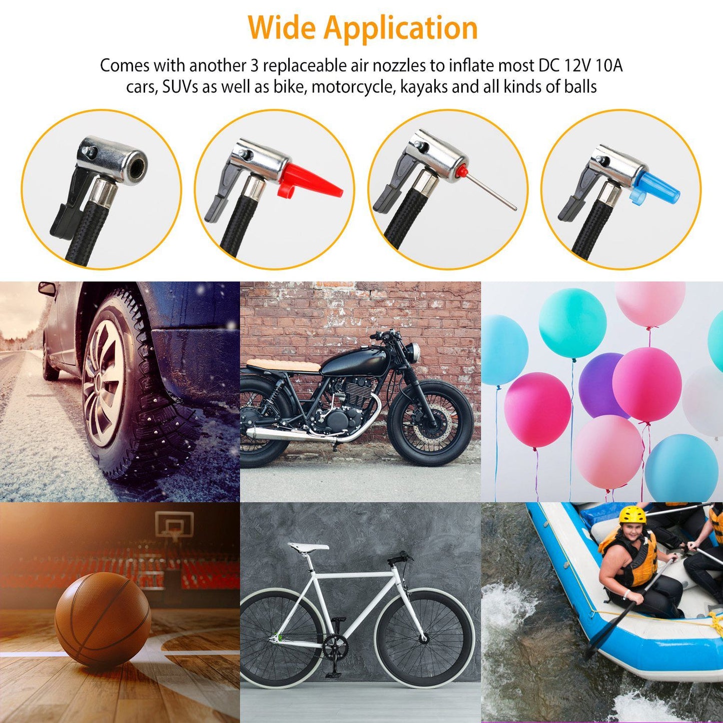 Portable Car Tire Inflator DC 12V Digital Car Air Pump Compressor Electric Air Pump with LED Light 150PSI