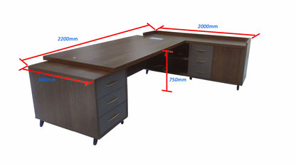 Custom-Made L Shaped Chinese Office Desk