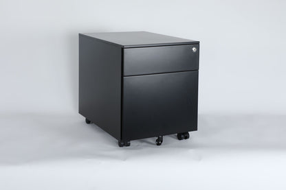 2 Drawer Mobile File Cabinet with Lock Metal Filing Cabinet for Legal/Letter/A4/F4 Size, Fully Assembled Include Wheels, Home/Office Design