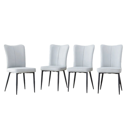 [SET OF 4] Modern minimalist light grey dining chairs and office chairs.