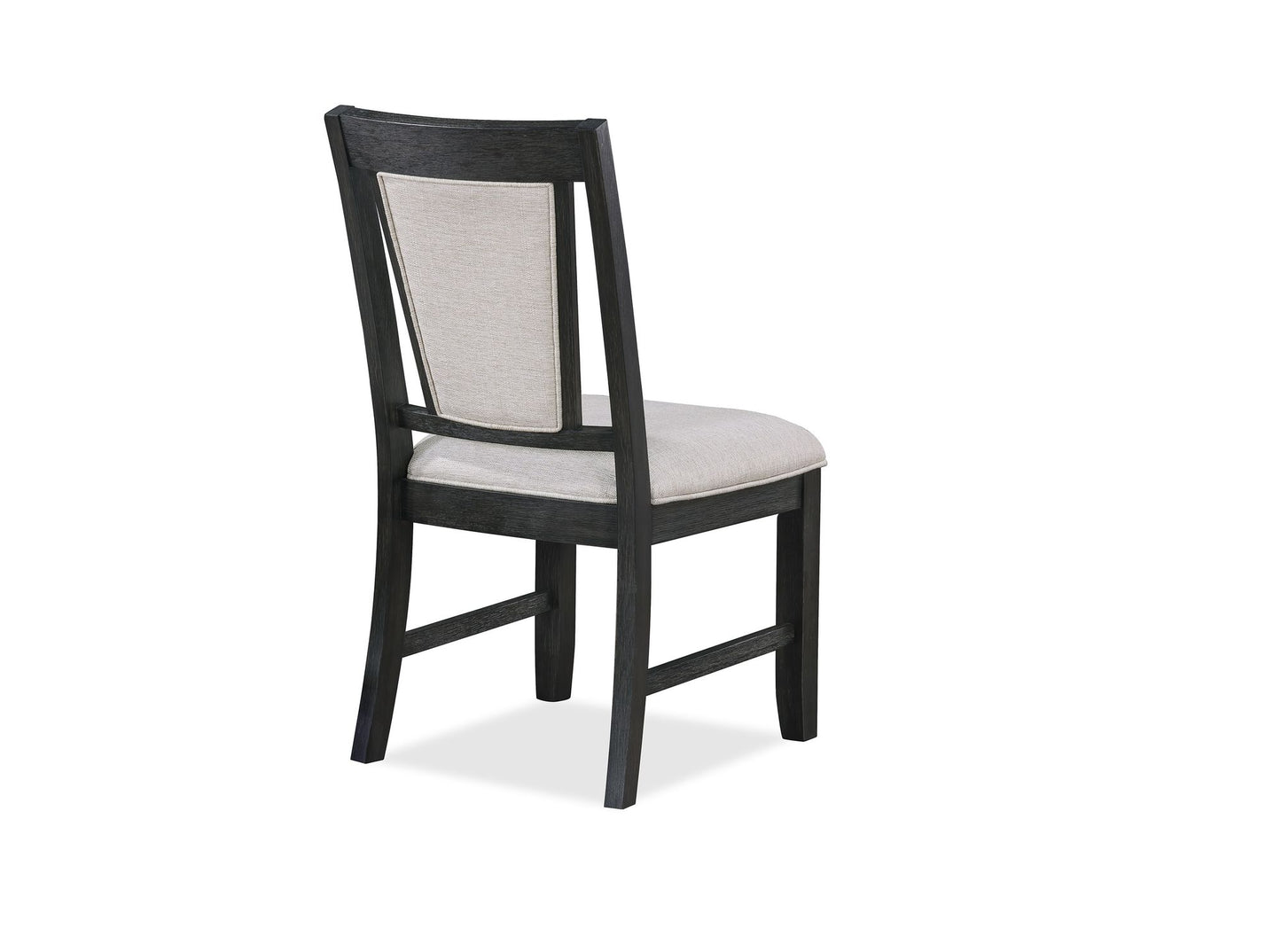 [SET OF 2] Contemporary Dining Side Chair Upholstered Padded Seat Back Gray Finish Wooden