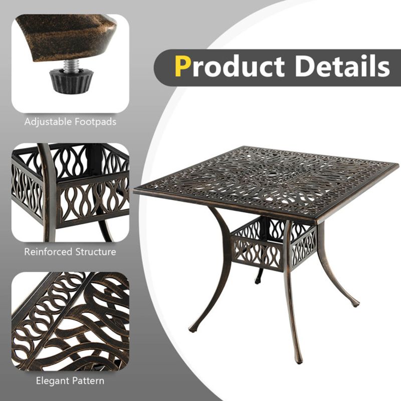 Cast Aluminum Outdoor Patio Dining Table