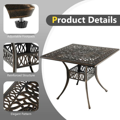 Cast Aluminum Outdoor Patio Dining Table