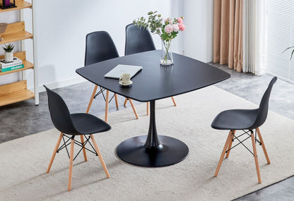 42.1\" Table Mid-century Dining Table for 4-6 people With Round Mdf Table Top, Pedestal Dining Table, End Table Leisure Coffee Table