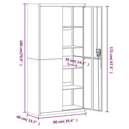 File Cabinet Black 35.4"x15.7"x70.9" Steel