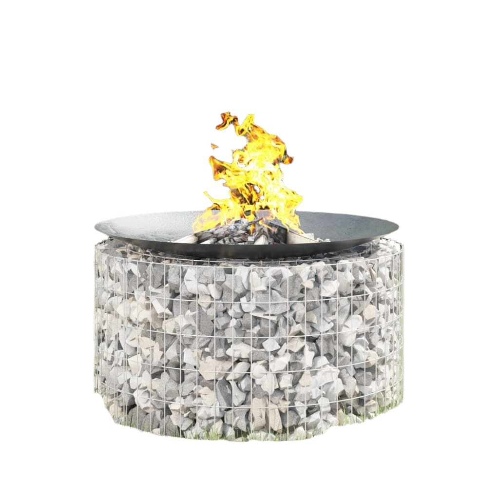 Gabion Fire Pit Ø 39.4" Galvanized Iron