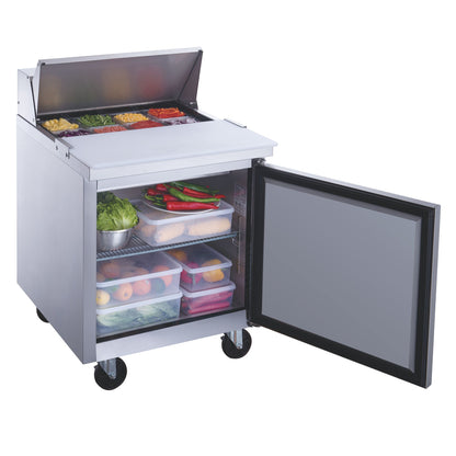 Dukers Commercial Single Door Salad Prep Table Refrigerator