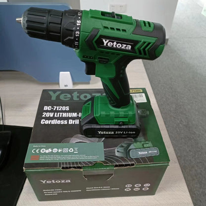 Cordless Drill Set, 20V Electric Power Drill with Battery And Charger, Dark Green