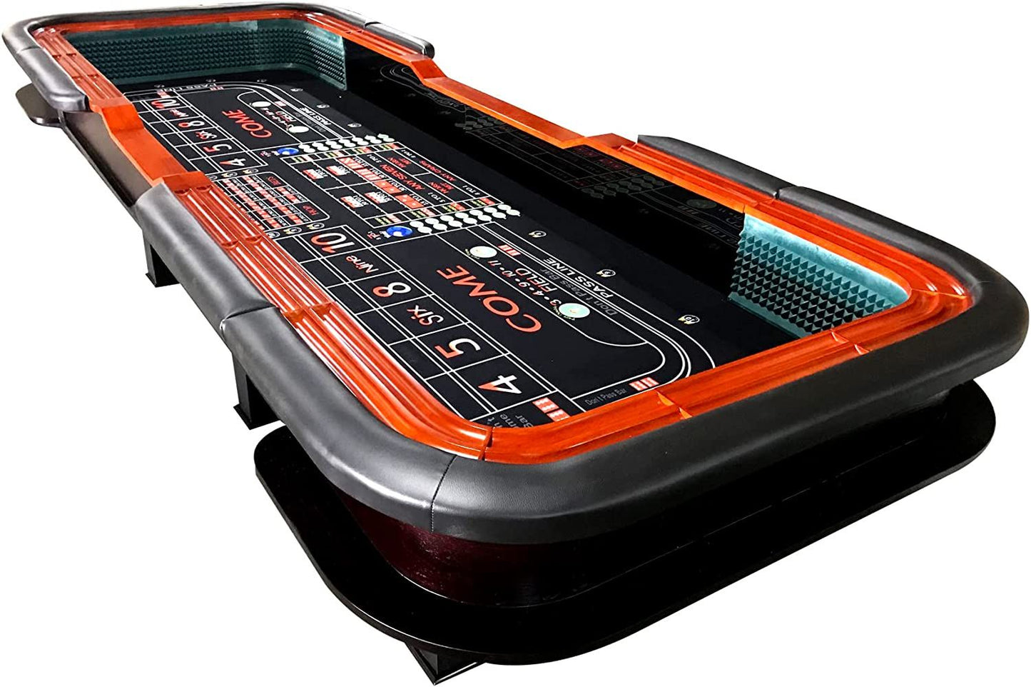 INO Design 136" 12 Feet Deluxe Craps BLACK Waterproof Felt Casino Dice Game Poker Table