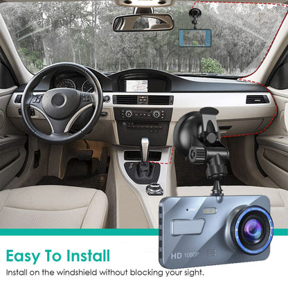 720P Dual Dash Cam Car Camera Recorder Looping Recording Car DVR Driving Vehicle Recorder with Motion Detection Light