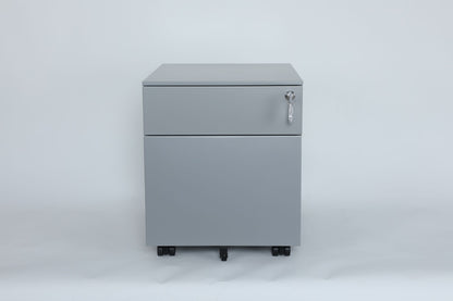 2 Drawer Mobile File Cabinet with Lock Metal Filing Cabinet for Legal/Letter/A4/F4 Size, Fully Assembled Include Wheels, Home/Office Design