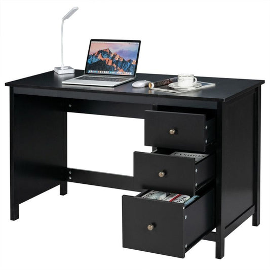 3-Drawer Home Office Study Computer Desk with Spacious Desktop