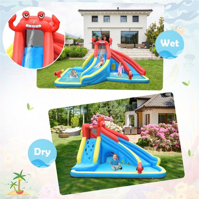 Inflatable Water Slide Crab Dual Slide Bounce House Without Blower