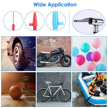 Portable Tire Inflator 150 PSI 120W Max Power Tire Pump with Digital Display LED Light Inflatable Nozzle Needle Fuse Air Compressor for Bikes Motorbikes Cars Balls