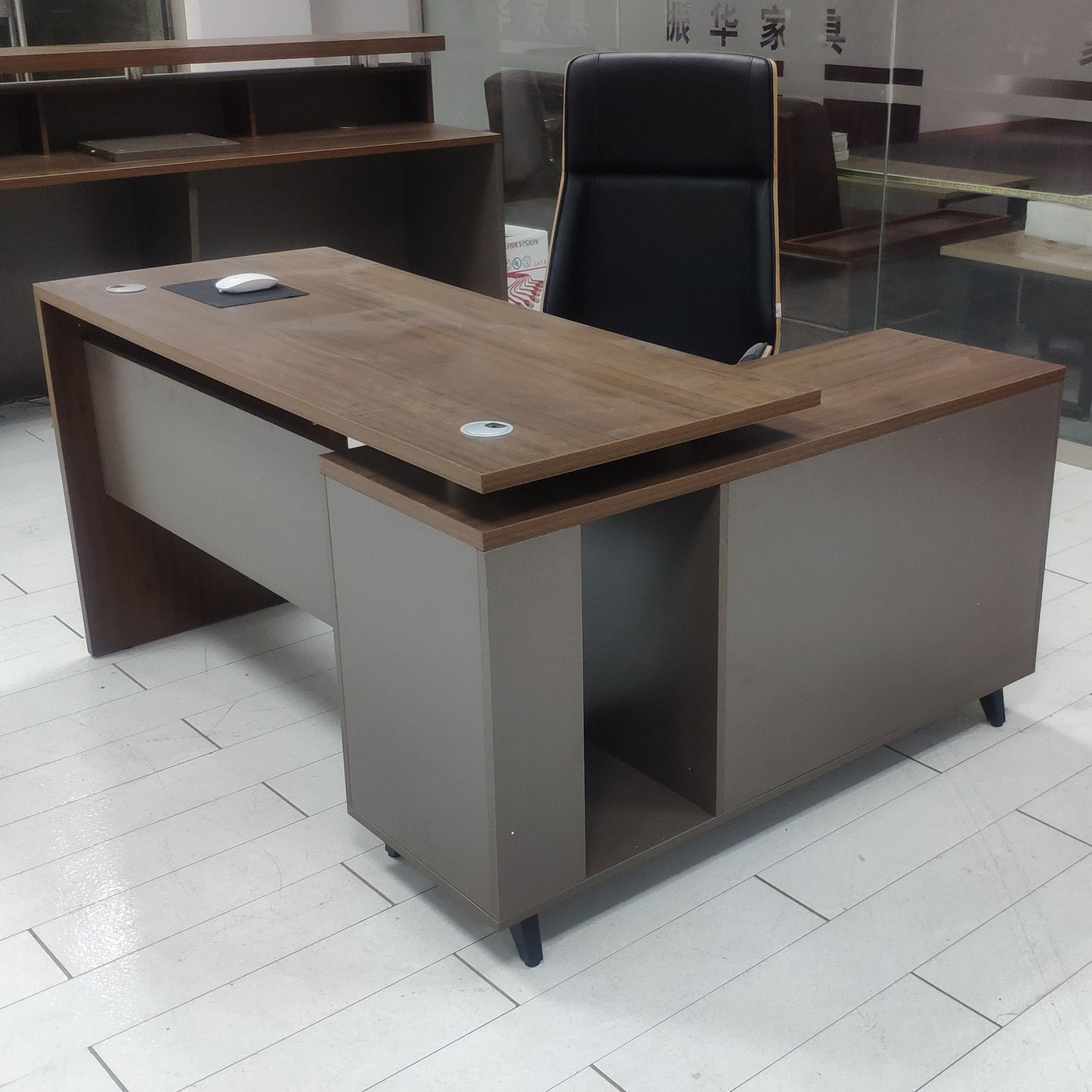 Commercial L-Shaped Wood Executive Desk