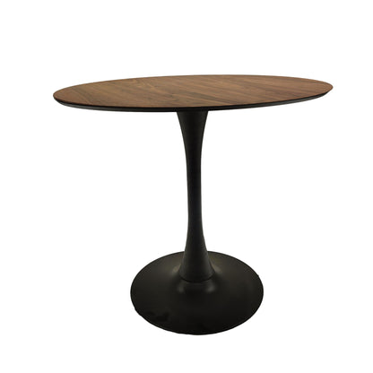 Walnut color Round Dining Table, 31.5" Tulip Table Kitchen Dining Table 2-4 People with MDF Table Top & Pedestal Base, Mid-Century End Table Leisure Coffee Table Office Living Room Table