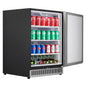 VEVOR 24 inch Indoor/Outdoor Beverage Refrigerator, 185QT Undercounter or Freestanding Beverage Fridge, 175 Cans Built-in Beer Fridge with Metal Plate Body for Residential Home Bar Commercial Use