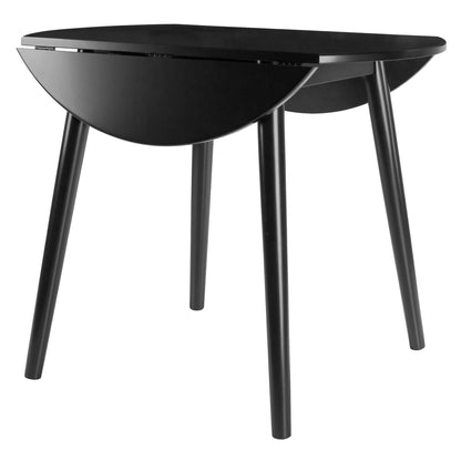 Moreno Round Drop Leaf Dining Table; Black