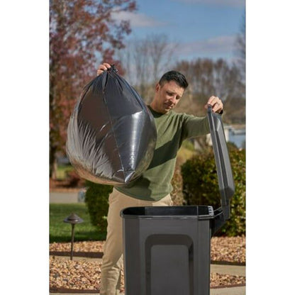 Black Roughneck Wheeled Plastic Garage Trash Can, 50 Gallon