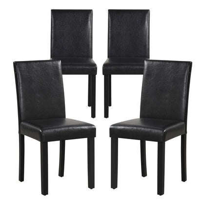 [SET OF 4] Upholstered Kitchen Dinette Chairs with Wood Frame