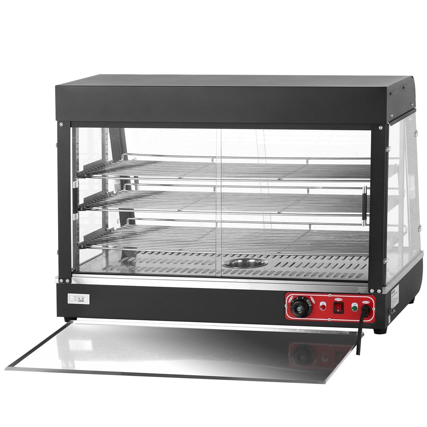 VEVOR Commercial Food Warmer Display w/ Stainless Frame Glass Doors