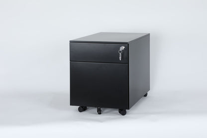 2 Drawer Mobile File Cabinet with Lock Metal Filing Cabinet for Legal/Letter/A4/F4 Size, Fully Assembled Include Wheels, Home/Office Design