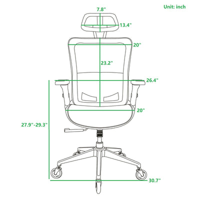 RED Ergonomic Mesh Office Chair, High Back