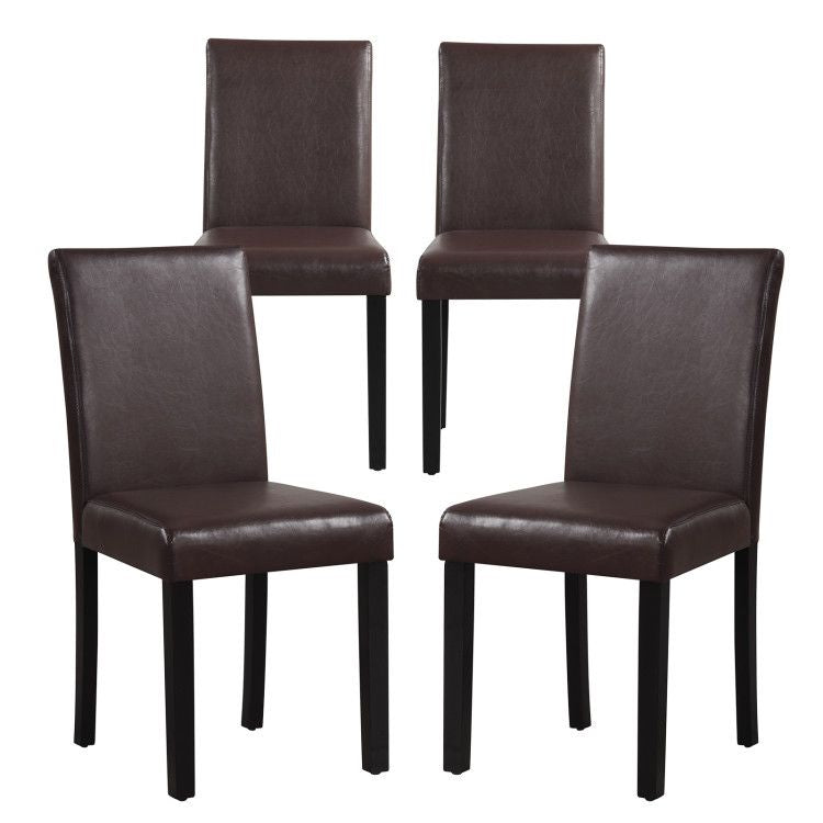 [SET OF 4] Upholstered Kitchen Dinette Chairs with Wood Frame