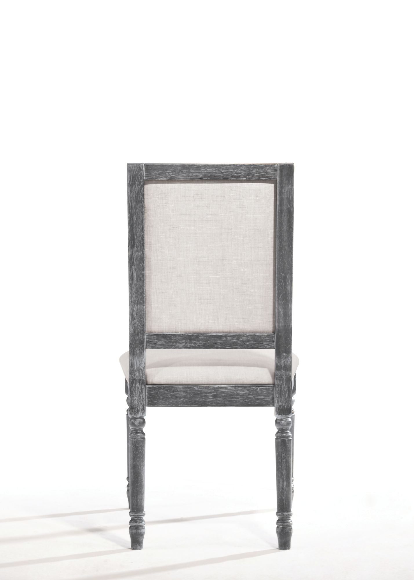 Leventis Cream Linen & Weathered Gray Finish Side Chair