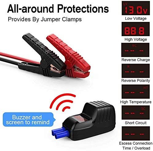 DBPOWER G16 2000A 20800mAh Portable Car Jump Starter(UP to 8.0L Gas/6.5L Diesel Engines) 12V Auto Lithium-Ion Battery Booster with Smart Clamp Cables, Quick Charge, and LED Flashlight