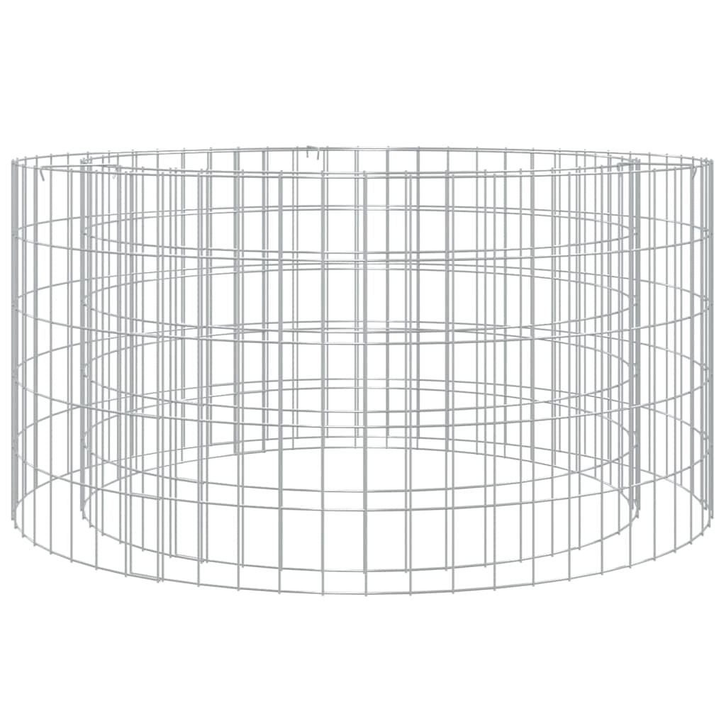 Gabion Fire Pit Ø 39.4" Galvanized Iron