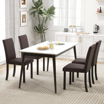 [SET OF 4] Upholstered Kitchen Dinette Chairs with Wood Frame