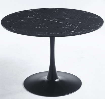 42.1\" Table Mid-century Dining Table for 4-6 people With Round Mdf Table Top, Pedestal Dining Table, End Table Leisure Coffee Table