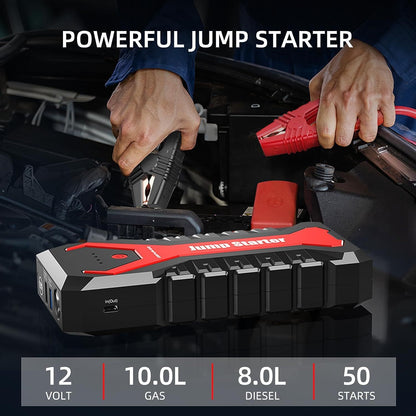 DBPOWER 3000A/80.66Wh Portable Car Jump Starter (UP to 10.0L Gas/8.0L Diesel Engines) 12V Auto Lithium-Ion Battery Booster with Smart Clamp Cables, Quick Charge, and LED