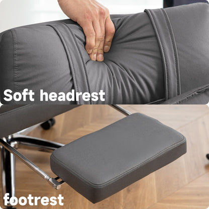 Swivel Ergonomic Leather High Back Office Chair with Lumbar Support Headrest