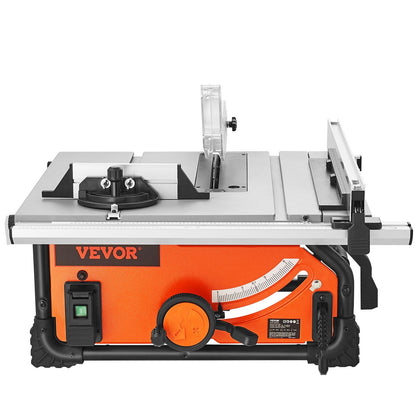 VEVOR 10" Table Saw Electric Cutting Machine 4500RPM 25-in Rip Capacity Woodwork