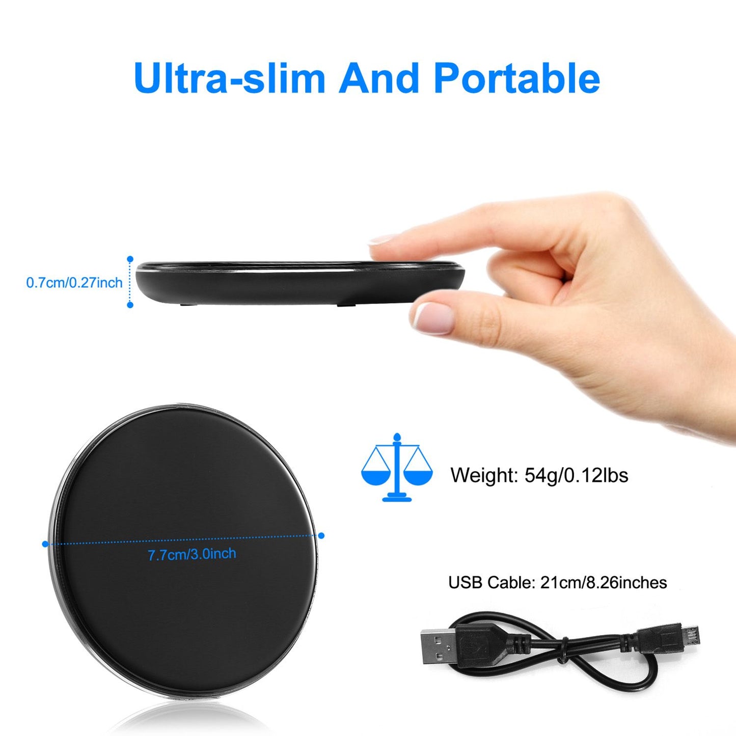 Wireless Charger Qi-Certified Ultra-Slim 5W Charging Pad for iPhone XS MAX/XR/XS/X/ 8/8 Plus