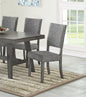 [SET OF 2] Modern Gray Fabric Upholstered Dining Chairs