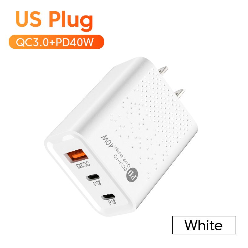 Quick Charge 3.0 60W USB Type C Charger 3 Port PD Phone Charger Adapter For IPhone Samsung Xiaomi Huawei EU/US Plug Wall Charger