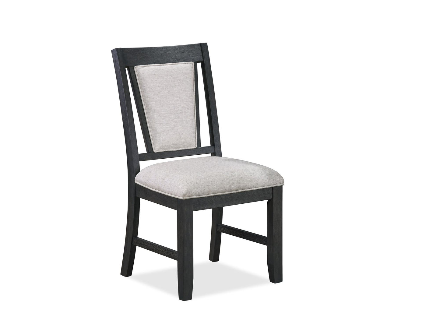 [SET OF 2] Contemporary Dining Side Chair Upholstered Padded Seat Back Gray Finish Wooden