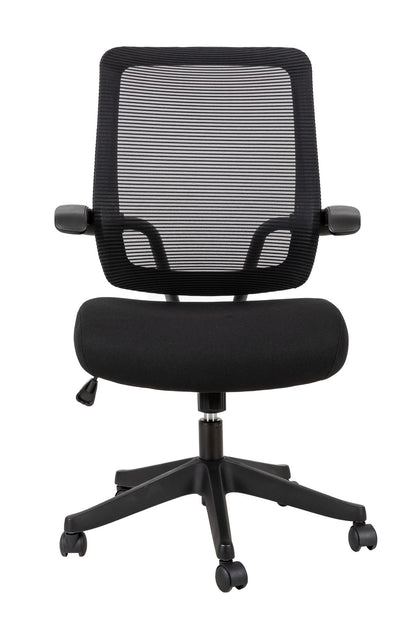 Ergonomic Mid-back Office Chair with Flip-up Armrest,360° Silent Wheels