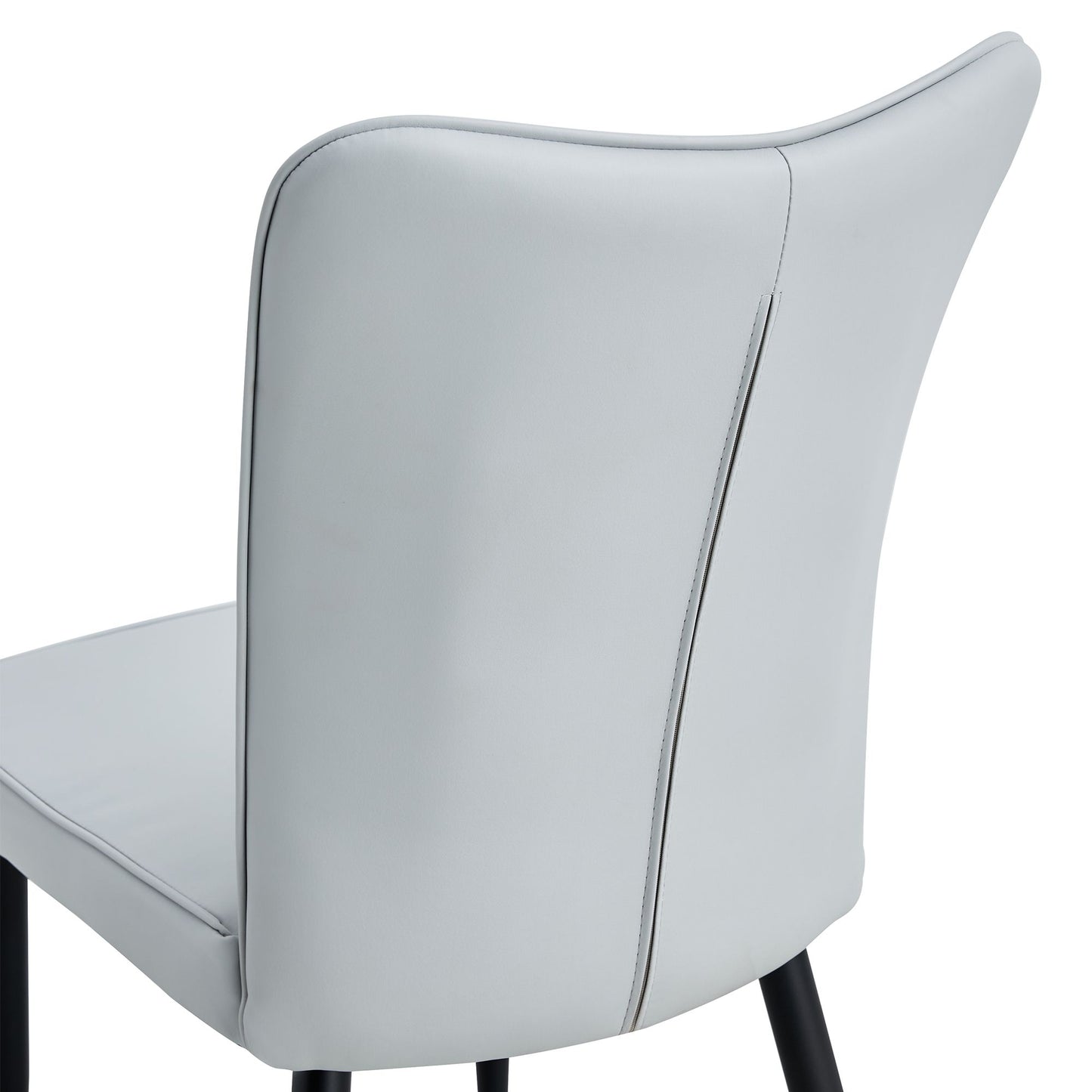 [SET OF 4] Modern minimalist light grey dining chairs and office chairs.