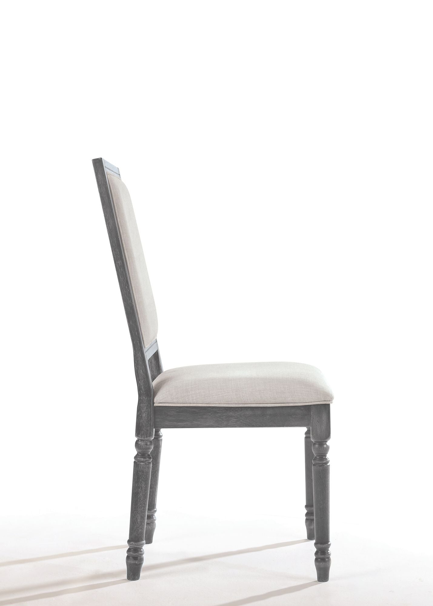 Leventis Cream Linen & Weathered Gray Finish Side Chair