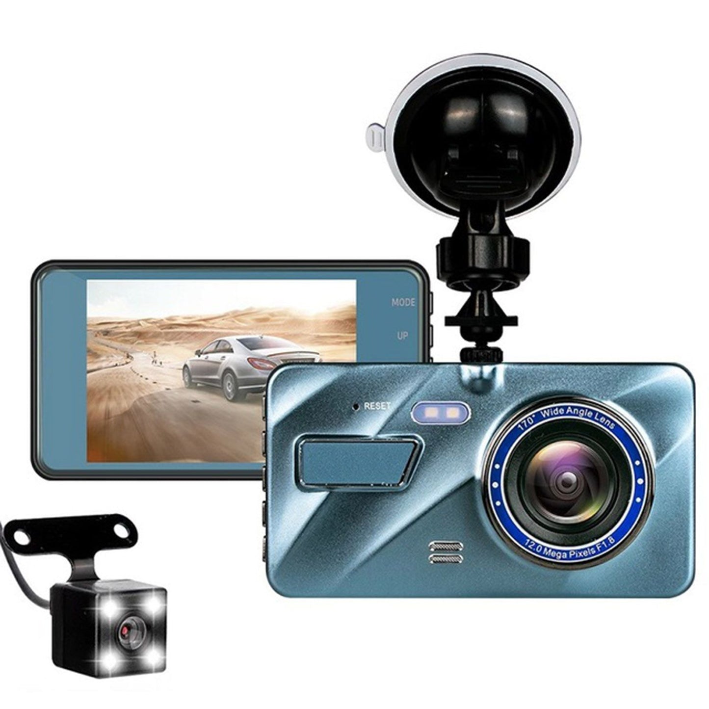 720P Dual Dash Cam Car Camera Recorder Looping Recording Car DVR Driving Vehicle Recorder with Motion Detection Light