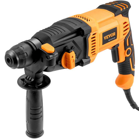 VEVOR Rotary Hammer Drill Corded Drills 1" 4 Modes SDS-Plus Chipping Hammers