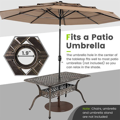 Cast Aluminum Outdoor Patio Dining Table