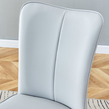 [SET OF 4] Modern minimalist light grey dining chairs and office chairs.